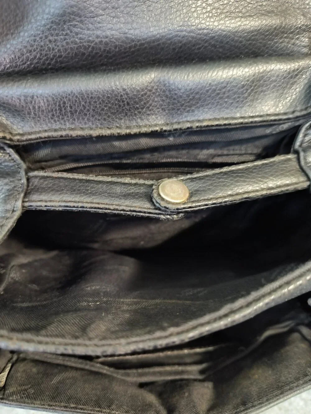 Sonoma Genuine Leather Backpack Purse Black Multi Pocket Adjustable Straps